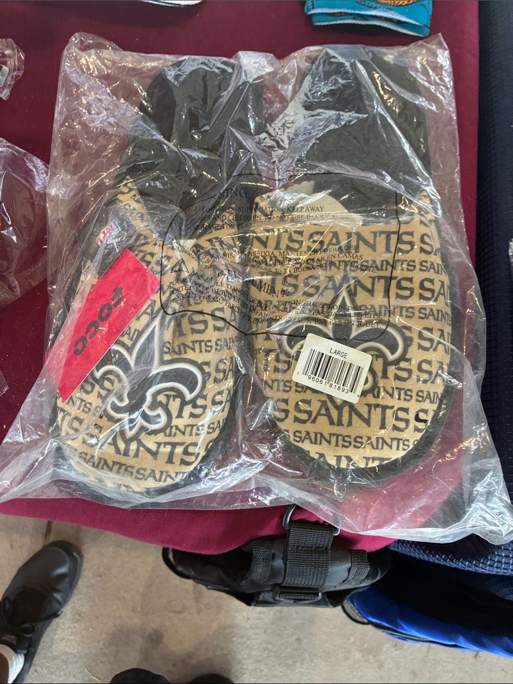 New Orleans Saints Tan & Black Slip-On Shoes
